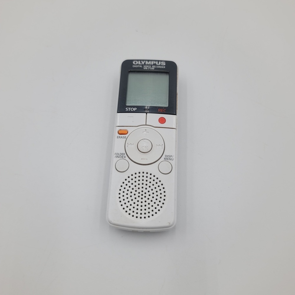 Olympus VN-7100 Digital Voice Recorder Handheld Portable Audio Memo Device White